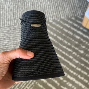 Karen Keith Black Woven Hat/Visor